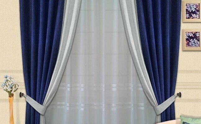 Элегантные шторы с синим оттенком